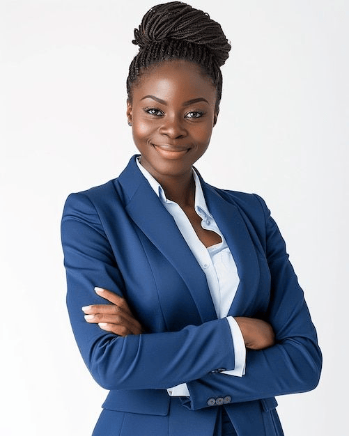 Smiling beautiful woman working as a businesswoman or a lawyer with copy space _ Premium AI-generated image